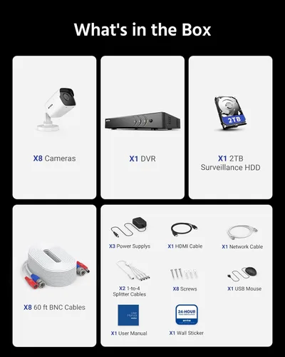 Vista 9 de ANNKE - Sistema de seguridad de 8 canales con 8 cámaras H.265+ DVR grabadora con disco duro de 2 TB y 8 cámaras CCTV tipo bala para exteriores