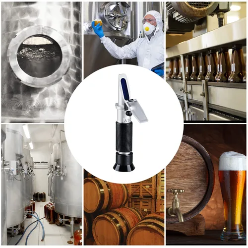 Vista 7 de LEERCHUANG Brix Hidrómetro óptico, refractómetro Brix para elaboración de cerveza, medidor Brix de doble escala, gravedad específica 1.000-1.130