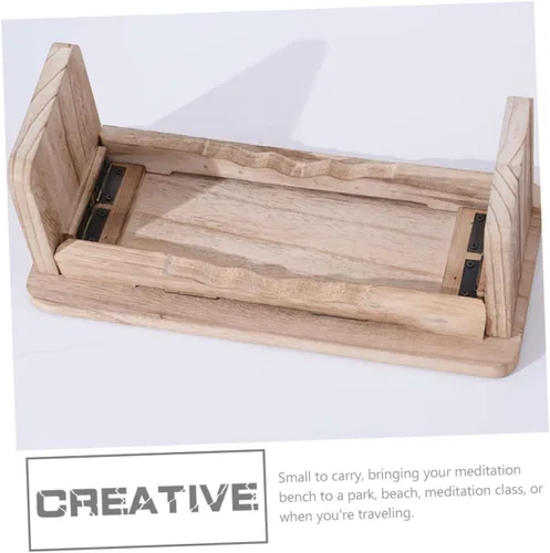 Vista 4 de Banco de meditación Taburete de yoga Taburete de madera para meditación Decoración Zen portátil