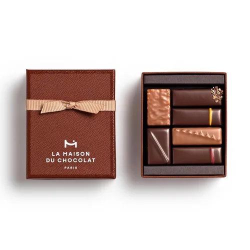 Vista 6 de LA MAISON DU CHOCOLAT Coffret Maison - Caja de regalo de chocolate francés oscuro gourmet (24 piezas)