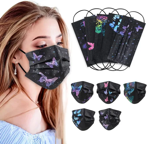 100 Piezas Mascarillas Faciales Desechables - Mascarillas de Seguridad Transpirables de 3 Capas, Mascarillas Desechables para Adultos Hombres
