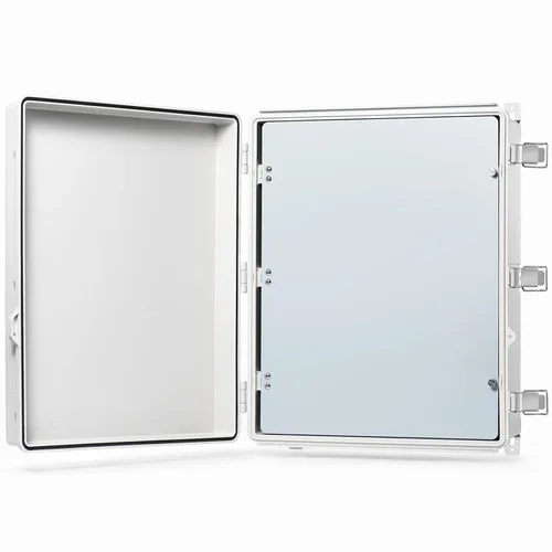 Vista 18 de QILIPSU - Caja de conexiones de acero inoxidable con tapa, bisagras y placa de montaje, universal, impermeable IP67, plástico ABS, gris, recinto