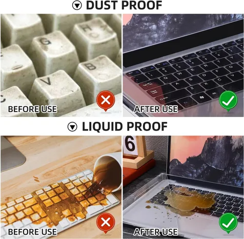 Vista 6 de UKCOCO Cubiertas de teclado para portátil de 15.6 pulgadas, cubierta de teclado acrílico, protector de teclado para computadora portátil de gato