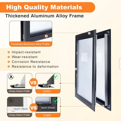 Vista 2 de Puerta de perro XL para puertas exteriores, puerta de aluminio resistente, doble solapa aislada para climas extremos, puerta de perro con cerradura