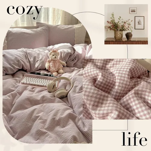 Vista 274 de mixinni Juego de funda de edredón de algodón floral para niñas y adolescentes, con lazos de cremallera, fácil cuidado, ultra suave y transpirable