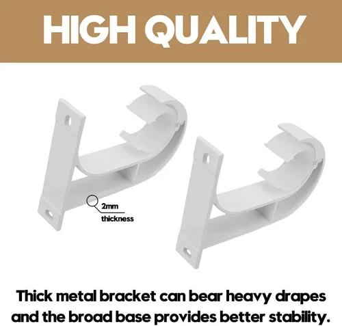 Vista 4 de AddGrace Soporte para barra de cortina de techo, resistente con hebilla de plástico, aleación de aluminio, accesorios de ventana para hasta 1-2/16