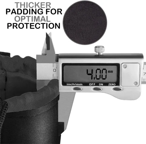Vista 3 de Selens Juego de 4 fundas para lentes con funda protectora gruesa de neopreno para lente de cámara DSLR Sony Nikon Olympus Panasonic – Tamaño: bolsas