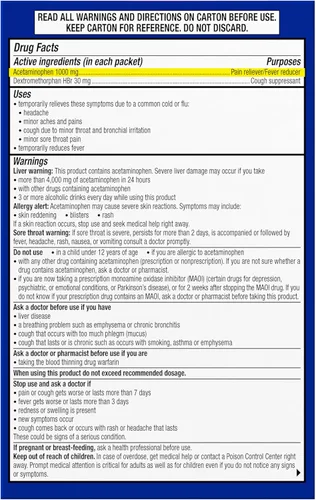 Vista 11 de Theraflu Max Strength Daytime & Nighttime Flu Symptom Relief Honey Lemon Flavor Powder & Daytime Flu Symptom Relief Honey Lemon Powder, 6 Daytime +