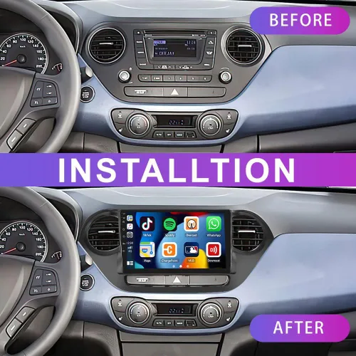 Vista 2 de 2+32G Android Car Stereo para Hyundai I10 2013-2018 inalámbrico Apple Carplay Android Auto 9 pulgadas pantalla táctil Bluetooth navegación