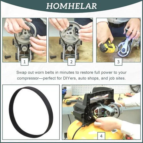 Vista 7 de AC-0815 - Cinturón de compresor de aire para Porter Cable Devilbiss Dewalt Makita Sears Craftsman Compresor de aire sustituye a CAC-1311 CAC-1342