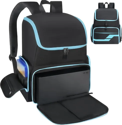 Deegotech Mochila de transporte de viaje compatible con Xbox Series XS, bolsa de viaje con 2 grandes almacenamientos separados para consola de 15.6