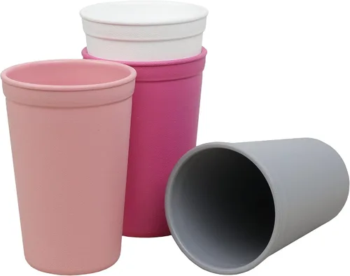 Re-Play Vasos abiertos para niños pequeños, 10 onzas, reutilizables y apilables, aptos para lavavajillas y microondas, fabricados en Estados Unidos,