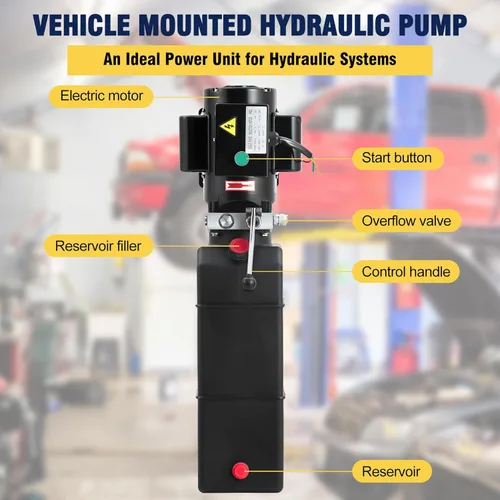 Vista 2 de Litake Unidad de potencia hidráulica de 220 V 15 cuartos de galón de elevación de coche Unidad de potencia de bomba hidráulica, elevación de coche