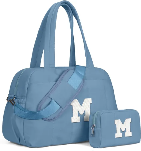 Vista 49 de Bolsa de lona Vogewood, bolsas personalizadas de fin de semana para mujer, bolsas de viaje con estuche de maquillaje, regalos de cumpleaños, Beige