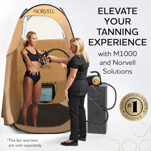 Vista 6 de Kit de Máquina de Bronceado en Aerosol Norvell Sunless M1000 HVLP con Soluciones Tuscan Plus, Venetian & Dark de 8 oz – Sistema Profesional