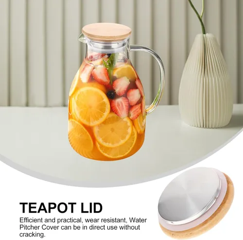 Vista 5 de Cubierta de repuesto de madera de bambú para jarra de agua para jarra doméstica fácil de limpiar resistente al desgaste Hervidor y tetera Uso