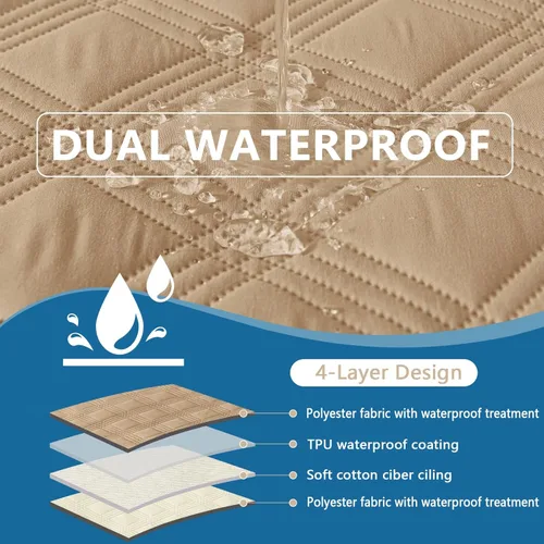 Vista 2 de hyha Manta impermeable para perro, manta reversible para mascotas, funda de sofá suave lavable para perros, funda impermeable para sofá