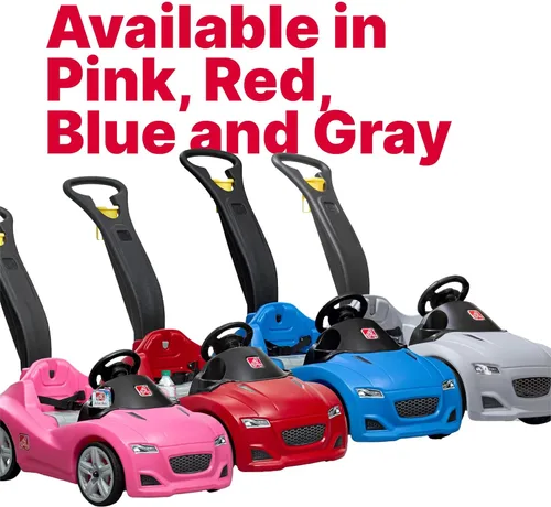Vista 7 de Step2 Whisper Ride Cruiser - Coche de empuje para niños, juguete para montar, sustituto de cochecito, incluye cinturón de seguridad y bocina, hecho