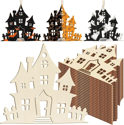 Vista 28 de Adornos de Madera DAD para Pintar, Decoración de Fiesta de Cumpleaños del Día del Padre, Recortes Sin Terminar, 24 Piezas de 3.5 x 3 Pulgadas, Blanco