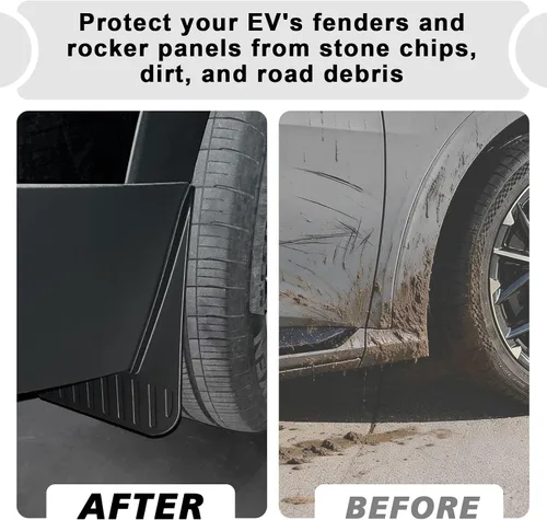 Vista 6 de BestEvMod Accesorios para guardabarros EV6 no GT, guardabarros de protección contra salpicaduras (juego de 4) guardabarros sin necesidad de taladrar