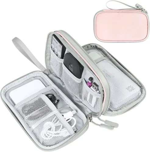 Vista 156 de FYY Organizador para accesorios electrónicos, para viajes, para cables, celular y cargadores, estuche portátil, impermeable, doble capa, bolsa