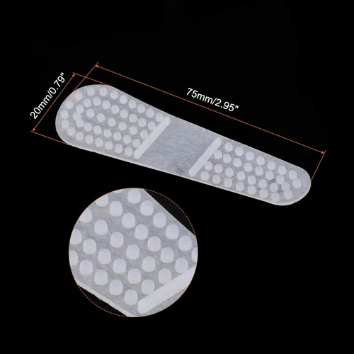 Vista 2 de uxcell 25 tiras adhesivas de silicona antideslizantes para colgar ropa para perchas de madera y plástico, transparentes (2.95 x 0.79 pulgadas)