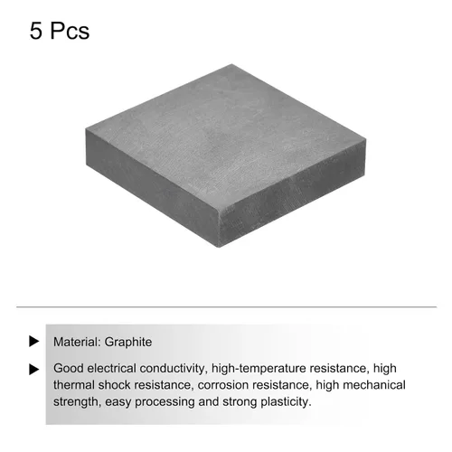 Vista 63 de MECCANIXITY Bloque de Grafito Lingote Rectángulo Placa de Electrodo de Grafito 10x10x0.4mm para Fundición por Fusión, Electrolisis Galvanoplastia