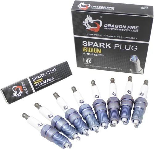Vista 4 de DRAGON FIRE PERFORMANCE Power Pack Bobinas de encendido redondas, bujías de iridio de 0.394 pulgadas, cables de bujía compatibles con Chevy GM Truck