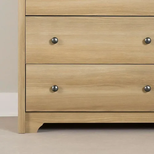 Vista 6 de South Shore Vito - Cómoda de 6 cajones, matrimonial, color ceniza natural