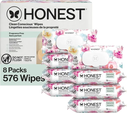 Vista 30 de The Honest Company - Toallitas limpiadoras para bebé con 99% de agua, respetuosas con el medioambiente, compostables, a base de plantas, Pattern Play