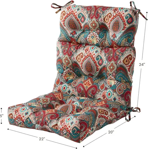 Vista 198 de Greendale Home Fashions Aloha - Cojín para silla de respaldo alto para exteriores de 44 x 22 pulgadas