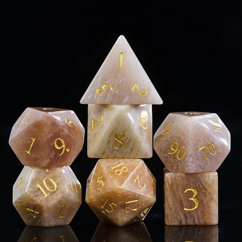 Vista 46 de UDIXI Juego de dados de vidrio prisma, 7 dados de vidrio arcoíris esmerilado para juegos de mesa RPG (prisma arenado)