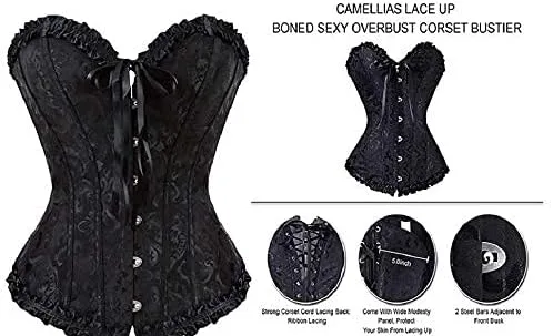 Vista 4 de EVAbaby Corsé deshuesado floral sexy para mujer