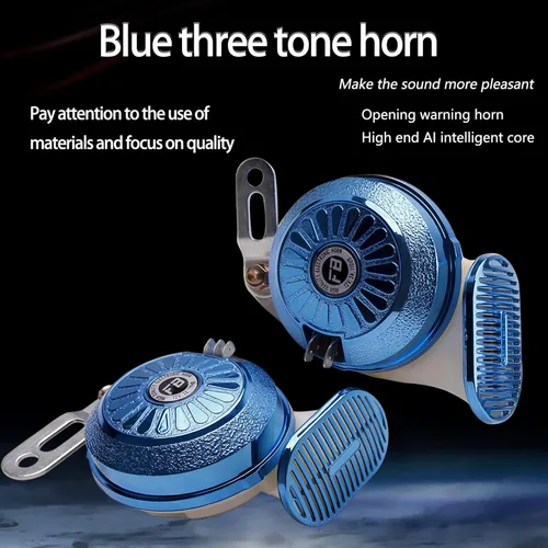 Vista 4 de FARBIN Bocina de tren de 24 V para camión súper fuerte, 3 modos de sonido variables, bocina de 130 db con kit de cableado para camión, tren, autobús