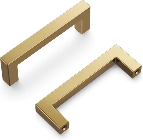 Vista 46 de Hickory Hardware - HH075326-BGB - Manija de la colección Skylight, 3 pulgadas de centro a centro, latón dorado cepillado.