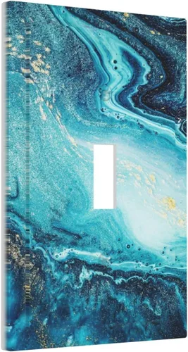 Vista 190 de Pintura al óleo de flores abstractas de 1 cuadrilla de interruptor de luz dúplex individual cubierta de salida placa de pared decorativa Placa