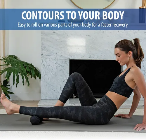 Vista 8 de Zyllion Bola de masaje vibratoria de maní con 4 modos - Rodillo masajeador eléctrico inalámbrico recargable de tejido profundo para aliviar el dolor