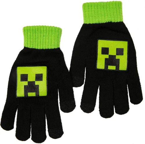 JINX Minecraft Creeper Hustle Guantes de punto verdenegro ajuste juvenil