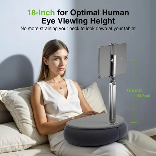 Vista 2 de elitehood Soporte para iPad de 18 pulgadas para cama, soporte de almohada ajustable para Kindle para leer en la cama, almohada de tableta