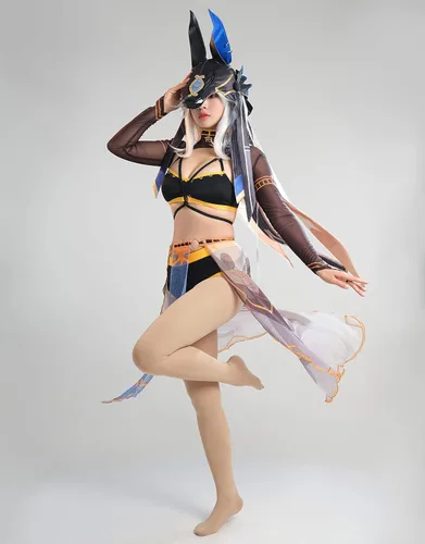 Vista 3 de haikyuu Conjunto de bikini derivado de anime para mujer con falda envolvente de gasa, traje de baño de dos piezas