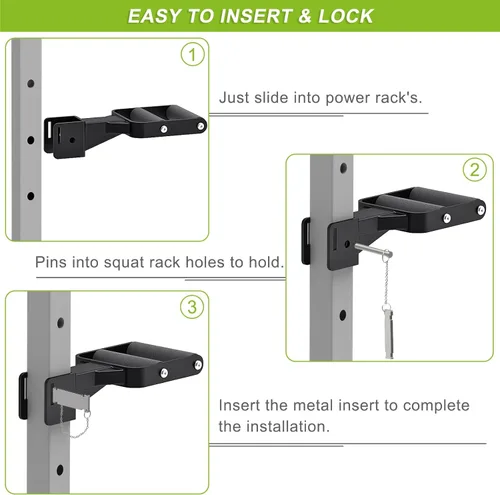Vista 6 de Kipika Y-Shaped Dip Bar for Power Cage with 5/8" or 1" Hole - Dip Bar Attachments for Home Gym - Heavy Duty Power Rack Attachments - Squat Rack