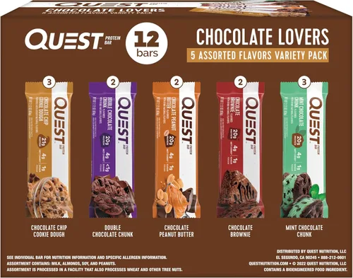 Vista 15 de Barras de Quest Nutrition de mantequilla de cacahuete con chocolate, 20g de proteína, 1g de azúcar, 4g de carbohidratos netos, sin gluten, aptas