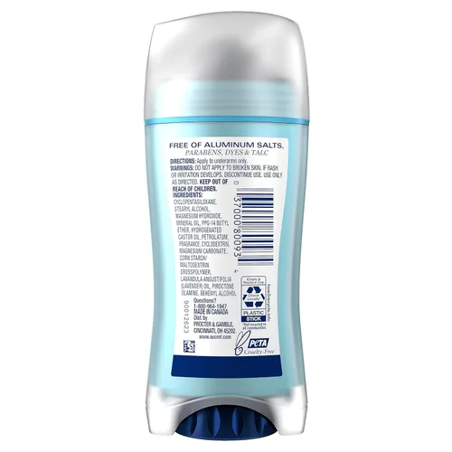 Vista 11 de Secret Desodorante sin aluminio para mujeres, protección contra olores de 48 horas, ingredientes derivados naturalmente, libre de parabenos