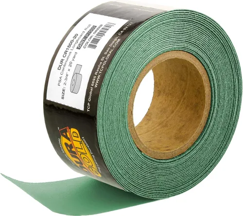Dura-Gold Papel de lija PSA Longboard de película verde de grano 1500 Premium, rollo continuo de 20 yardas de largo, 2-3/4 pulgadas de ancho, papel