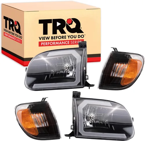 Vista 17 de TRQ Juego de Conjunto de Ensamble de Faros de 2 Piezas de Desempeño Halógeno con Marco Cromado Conductor y Lado del Pasajero Compatible con Mercedes