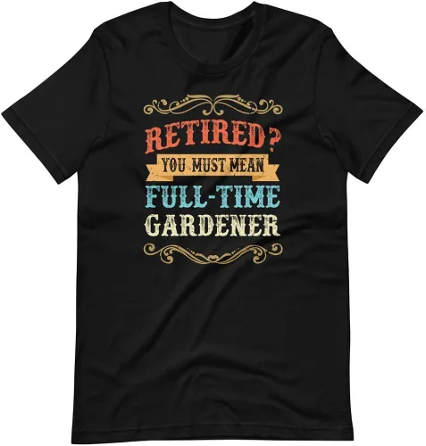 Vintage Retirement Party Costume Gardener Retired Gift for Men Women 200423 S Black Tshirt