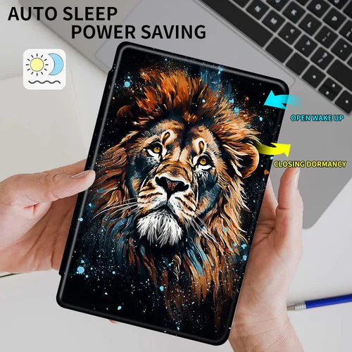 Vista 5 de Funda para iPad de 10.2 / iPad de 9ª generación 2021/iPad de 8ª generación 2020/iPad de 7ª generación 2019, rotación de 360 grados + encendido