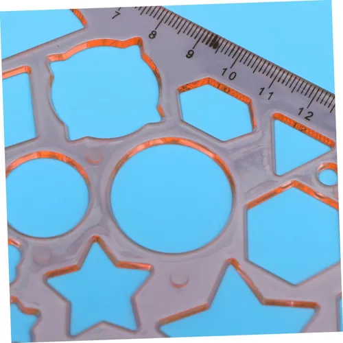 Vista 8 de 3pcs Geométrico Papelería Herramienta de Dibujo Geométrico Plantilla Regla Geométrica Regla