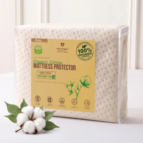 Vista 15 de Protección de Colchón de Lujo Impermeable Orgánica Twin - Funda de Colchón de Algodón Orgánico Transpirable - Confort Premium de 380 GSM - Bolsillo