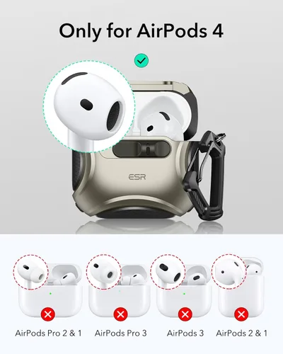 Vista 2 de ESR para AirPods 4 Funda, Compatible con la funda de la 4ª generación de AirPods (2024) (USB-C), Compatible con MagSafe, Bloqueo a prueba de caídas